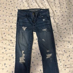 American eagle super stretch distressed skinny jeans